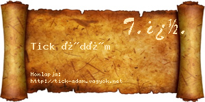 Tick Ádám névjegykártya